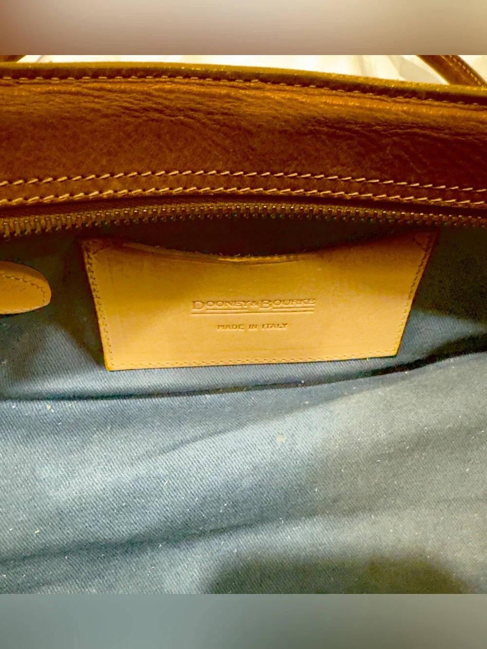 Vintage Dooney & Bourke East/West Top Zip Leather Bag from Alto Collection